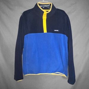 Land's End Navy & Red Fleece Pullover